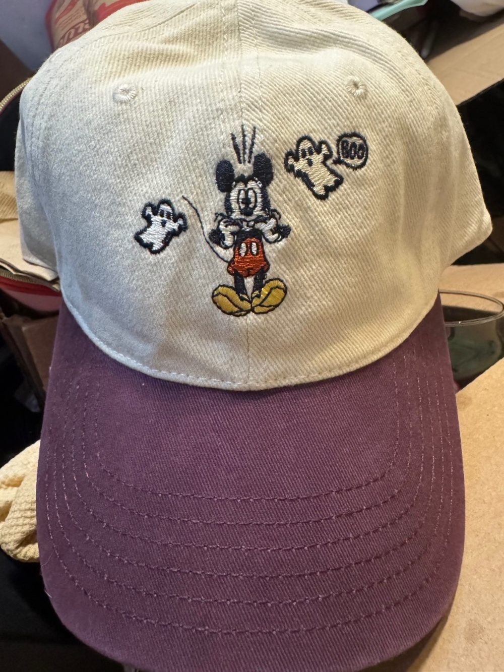 BNWT American Eagle x Disney Mickey Mouse Ghost Halloween Corduroy Baseball Hat